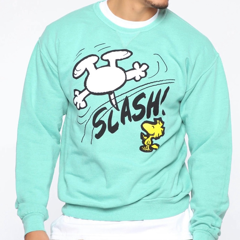Slash Crew Neck Sweatshirt - Mint